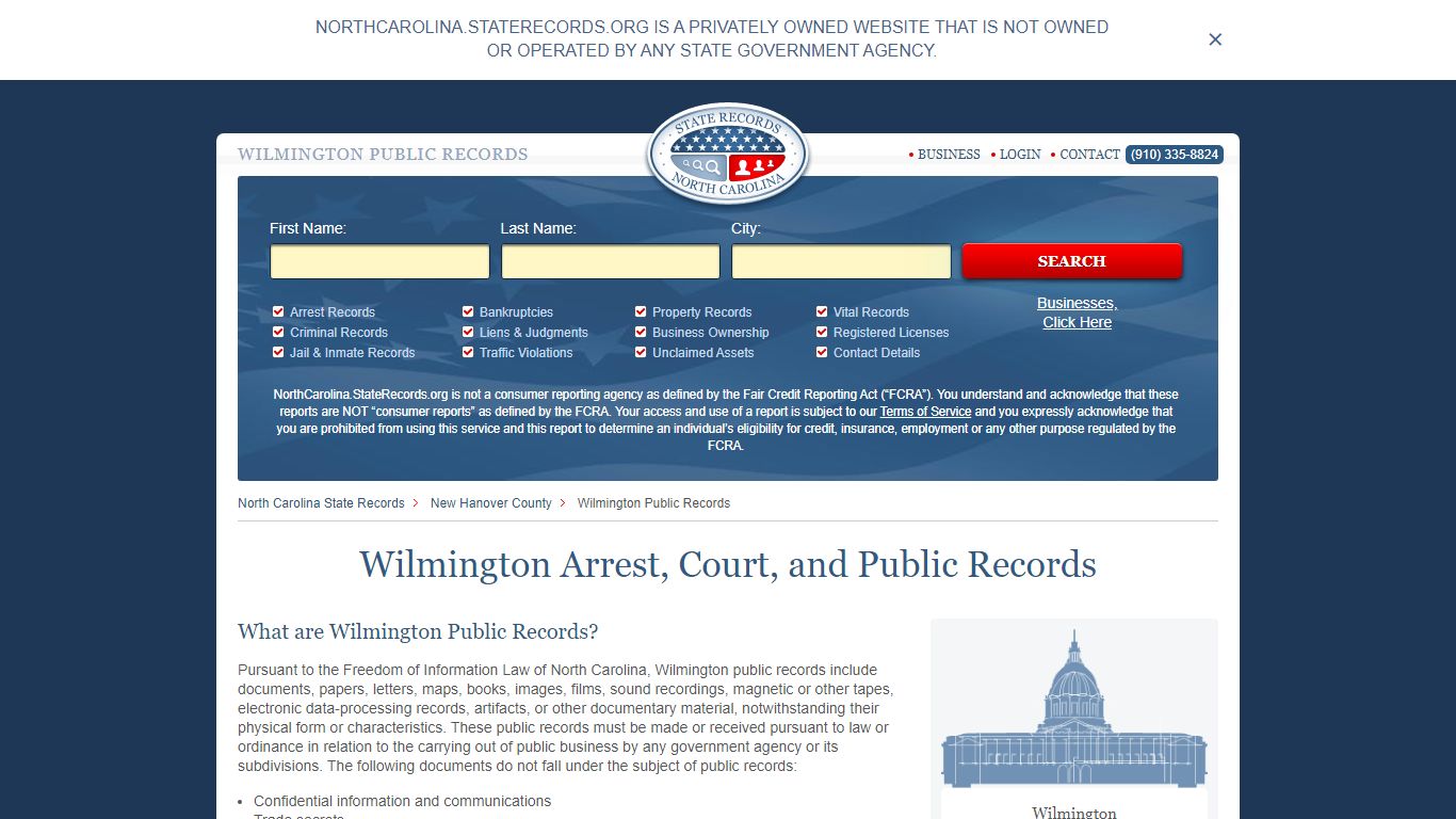 Wilmington Arrest and Public Records | North Carolina.StateRecords.org