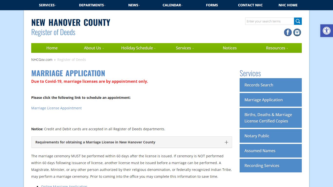 Marriage Application - Register of Deeds - North Carolina